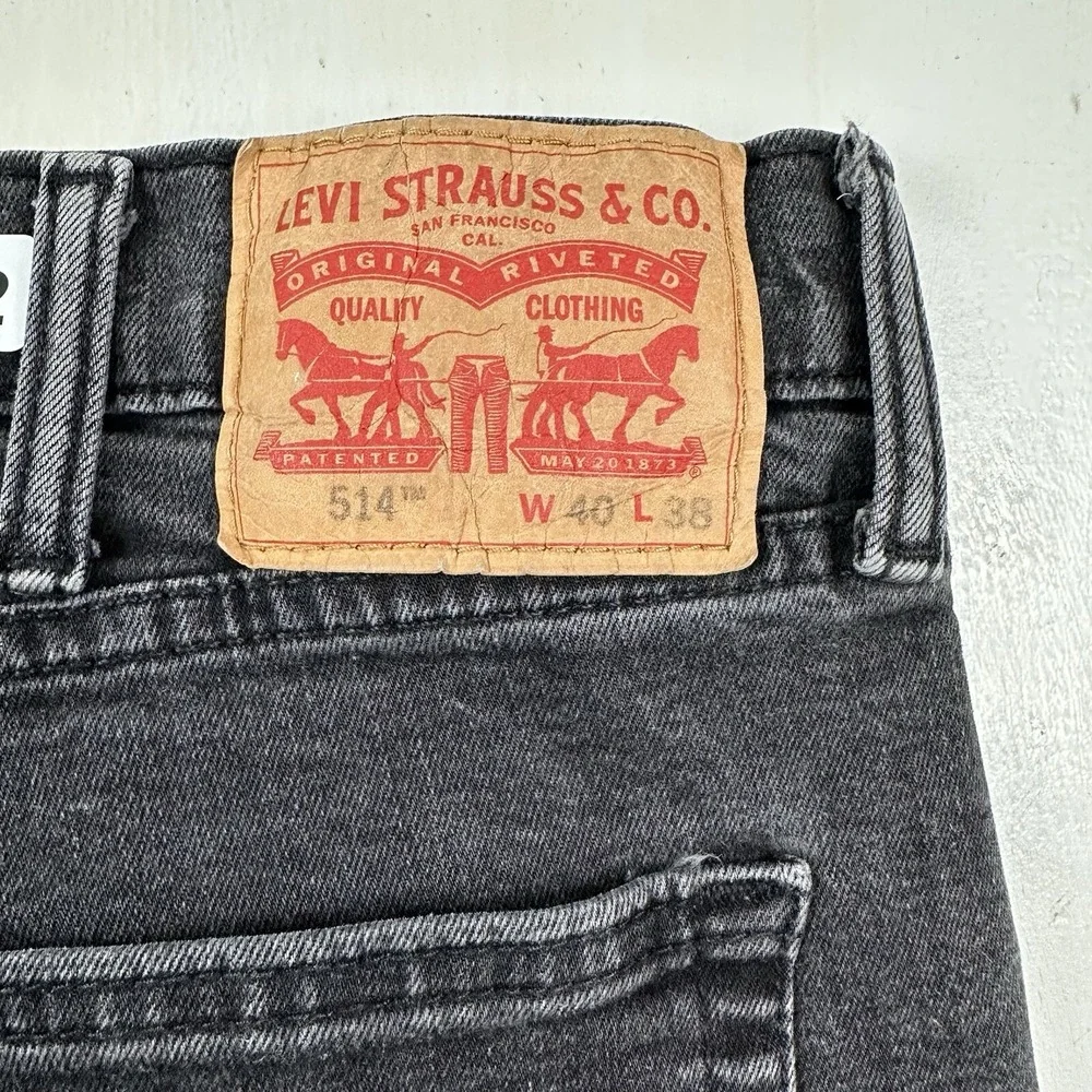 Levi's Men's 514 Slim Straight Fit Jeans Actual 39x36 Faded Black Stretch‎ Egypt